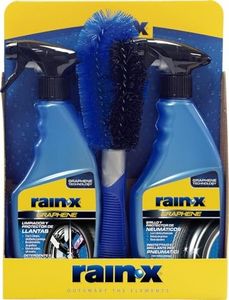 Rain-X Limpia Llantas Coche y Abrillantador de Neumáticos con Cepillo Llantas - pack 2 x 500 ml