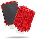 Maxshine Professional Detailing Clay Mitt - Chenille - Ideal Wash Mitts for Car, SUV, Trucks, Boats, RV Washing - High Efficiency Detailing Wash Mitt - Auto Detailing Accessories - Red