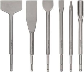 COMOWARE Chisel Set with SDS Plus Shanks, 6Pcs SDS Plus Chisels include Tile Grooving Scraping Flat Point Scaling Chisels 40Cr Steel Rotary Hammer Drill Bits Kit for Home Improvement