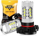 Auxbeam 5201/5202/9009 LED Fog Light Bulbs, 6500K Xenon White, 8000LM Super Bright, 360-degree Illumination, Canbus Ready, Fog Car Lights Replacement, Pack of 2