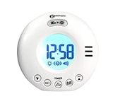 Geemarc Wake 'N' Shake Voyager - Travel Alarm Clock with Vibration - Specialized for Hearing Impaired and Heavy Sleepers - White Colour - UK Version