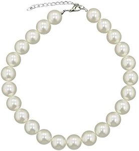 18mm Large Big Giant Faux Pearl Necklace Light Cream Vintage Great Gatsby