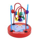 Bead Maze Toy for Toddlers Wooden Colorful Roller Coaster Educational Circle Toys Learning Preschool Toys Birthday Gift for Boys and Girls (Bead Track)