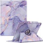 FINTIE Rotating Case Compatible with iPad Air 13 inch (M2) 2024 - [360 Degree Swiveling] Protective Cover with Pencil Holder, Auto Sleep/Wake, Lilac Marble