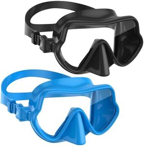 W WSTOO Snorkel Diving Mask,Adults Swim Goggles with Nose Cover,Panoramic Anti Glare HD Tempered Glass,Lens Anti Fog Coating Treatment,Effectively Preventing Fogging