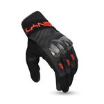 Ignyte Carbon Full Finger Bike Riding Gloves with Touch Screen Sensitivity at Thumb and Index Finger and Carbon knuckle Protector (L, Red)