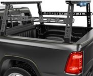 YZONA Adjustable 16-24.8" High Truck Bed Racks with 2 Led Light Compatible for Silverado/Sierra/Ram/Ford F-Series/Tacoma/Tundra/Titan/Frontier/Colorado/Canyon/Gladiator JT, Ladder Rack for Bed Rails