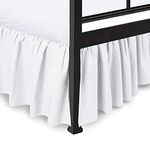 Ruffled Bed Skirt White Full Bed Skirt – Hotel-Quality Ruffles for Full Beds with 16" Drop – Full Bedskirt with Platform 100% Microfiber Bed Skirts with Corner Split (White)