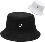 XYIYI Laugh Black White Bucket Hat Beach Fisherman Hats for Women, Reversible Double-Side-Wear