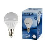 MiniSun 4w LED SES E14 Golfball Energy Saving Long Life Light Bulb - 6500K Cool White