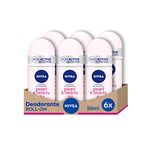 NIVEA Pearl & Beauty Roll-On Deodorant in Pack of 6 x 50 ml, Antiperspirant Deodorant with Pearl Extracts, Deo Roll that Regulates Breathability for 48 Hours