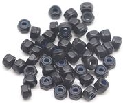 binifiMux 100Pcs M2 x 0.4mm Black Nylock Nuts Hex Nylon Insert Self Lock Nuts, Carbon Steel 4.8 Grade, DIN985, Zinc Plated