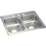 Elkay D225193 Dayton 25-Inch by 19-Inch Stainless Steel Double Bowl Three-Hole Kitchen Sink (Satin Finish)