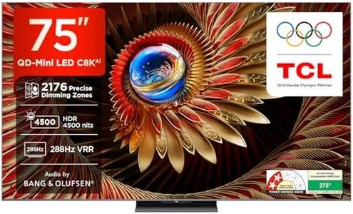 TCL 189 cm (75 inches) 4K UHD Smart QD-Mini LED Google TV 75C8K