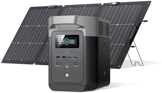 EF ECOFLOW DELTA 2 Portable Power Station with 160W Bi-facical Solar Panel, 1024Wh LiFePO4 Battery, Fast Charging, Solar Generator for Home Backup Power, Camping & RVs
