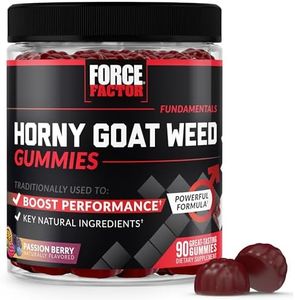 Force Factor Horny Goat Weed Gummies for Men, Natural Male Drive & Vitality Supplement with Ingredients for Superior Absorption, Delicious Passion Berry Flavor, Black, 90 Count