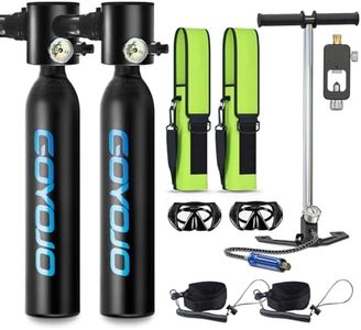GOYOJO 0.5L Mini Scuba Tank with Pump, Portable Diving Tank, Lung Tank Kits with 3000 PSI Max Pressure, Reusable Scuba Diving Kit Gear with Pump Underwater Breathing Training