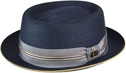 Bailey of Hollywood Mens Carver Summer Pork Pie Hat Navy M (57cm)