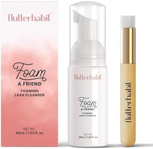 FlutterHabit Lash Shampoo, Gentle Foaming Eyelash Extension Cleanser, Lash Extension Cleanser Gently Removes Waterproof Makeup, Dirt, & Oil from Multi-Day Lashes, For Professional & Home Use (50ml)