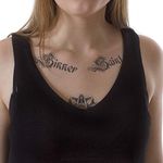 2 x Sinner and Saint Tattoo Lettering - Temporary Fake Tattoo in Black (2)