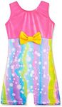 Colorful Leotards with Shorts for Toddler Girls Gymnastics Rainbow Tumbling Outfits Bow Hot Pink Clothing Clothes Kids Biketards 3t 4t Multicolored Bodysuits