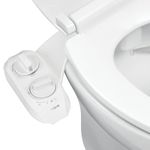 LUXE Bidet NEO 120 Plus - Only Patented Bidet Attachment for Toilet Seat, Innovative Hinges to Clean, Slide-in Easy Install, Advanced 360° Self-Clean, Single Nozzle, Rear Wash (White)