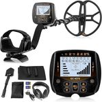 Hazlewolke 13" Professional Metal Detector for Adults, Double-D Waterproof Search Coil with High Sensitivity, 8 Metal Types, with Pinpoint & DISC Mode, Suitable for Mineralized Soil