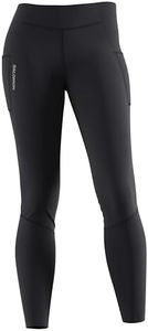 Salomon womens Cross Run Yoga Pants, Deep Black, Medium US