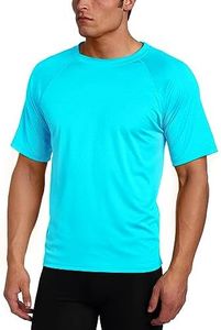 Kanu Surf Men's Short Sleeve UPF 50+ Swim Shirt (Regular & Extended Sizes), Neon Blue, 2X