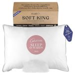 FluffCo. Down Alternative King Size Pillows | Luxury Hotel-Quality Pillow | Luxurious Breathable Microfiber Polyester Pillow | 300 Thread Count (King Size Soft - Pack of 1)