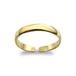 Jewelco London Ladies Solid 9ct Yellow Gold D-Shape Band Toe Ring 2.5mm