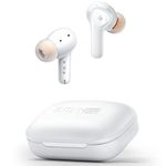 Donner Noise Cancelling Wireless Earbuds, Bluetooth 5.2 Earphones with 4 Mic Clear Calls, 12mm Drivers, App for Custom EQ, 32H Playtime, Fast Charging, Transparency - Dobuds ONE,White