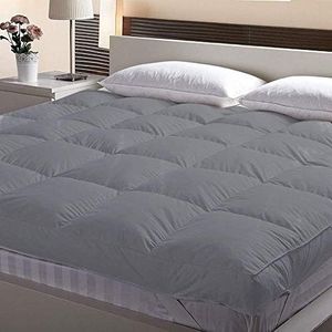 Jaipur Linen Mattress Padding/Mattress Topper 3000 GSM Twin Size Bed Finest Imported Super Microfiber Soft- 48 Inch X 78 Inch-Grey