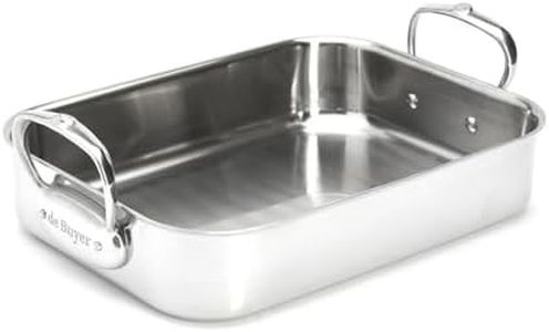 De Buyer - Plat à rôtir en inox multichouches AFFINITY - 35 x 25 x 8 cm - Fabriqué en France, Sans PFAS, Montée Rapide en Température, Inox 18/10, Tous Feux + Four, Finition Poli Brillant