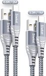 Siwket USB Type C Cable 3A Fast Charging Cord, 2Pack 1M 2M USB A to USB C Charger Cable Braided Data Sync for Samsung Galaxy S10 S9 S8,Note 9/8,A20 A50 A80,LG G5 G6,Sony Xperia,Switch,HTC,Moto Grey