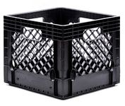 JEZERO Milk Crate for Household Storage: The Ultimate Storage Tote for Groceries, Garages, Kayaking & Outdoor, Stackable Storage | BLACK, Plastic, 13" x 13" x 11” (MC16-S2)