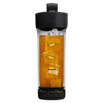 Primula Press and Go Iced Tea Maker, Travel Tumbler, Infuser Bottle, Leak-Proof Flip-top Lid with Carry Loop, Dishwasher Safe, Made Without BPA, 16-Ounce, Black, 1 Count (Pack of 1)