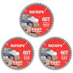 BATIOPV Circular Saw Blades 6-1/2 Inch 3-Pack, 60T for Wood Cutting – Compatible with Dewalt, Makita, Bosch – Ideal for Hardwood, Plywood, Chipboard – Precision Wood Cutting Tool