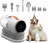 AIRROBO Pet & Dog Grooming Kit with Vacuum Suction Picks Up 99% Pet Hair, Cat & Dog Grooming Brush, Pet Dog Clippers - 5 in 1 Professional Pet Grooming Kit 2L
