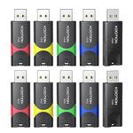 16 GB USB 2.0 Stick 10-Pack, KOOTION USB Memory Flash Drive USB 2.0 Stick 16 GB Thumb Drive USB Drive with LED Indicator for Data Storage Jump Drive (16GB 10Pack Mixcolor)