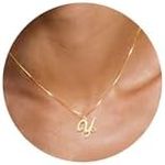 Btysun Initial Necklaces for Women,Dainty Gold Necklace for Women Non Tarnish Tiny Initial Y Pendant Letter Necklace with Heart Birthday Christmas Jewelry