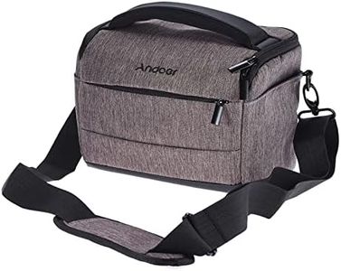 Andoer Borsa per fotocamera Grigio, per fotocamera reflex DSLR con tracolla per Canon Nikon Sony Fujifilm Olympus Panasonic, Camera Bag (per 1 fotocamera + 2 obiettivi + accessori)