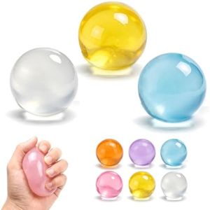 2026 Upgraded Coconut Oil Squishies, Squishy Coconut Squeeze Fruit Ball for Adults Home Office Desk, Portable Non-Sticky Slow Rising Squeeze Stress Ball for Relaxation and Focus (White Yellow Blue)