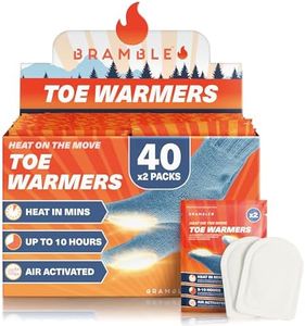 Bramble - 80 Toe Foot Warmers (40 Packs), In Shoe, Boots Warmers - Suitable for Outdoor Activities, Hiking, Golf, Football Spectators, Lasts 8 Hours+
