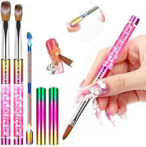 Saviland Acrylic Nail Brush Set - 2pcs Size8 & Size12 Acrylic Brushes for Acrylic Powder, Used for Nail Extension, Nail Carving for Beginner and Professional