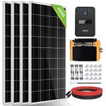 ECO-WORTHY 400W Solar Panel Starter Kit with 4 pcs 100W Monocrystalline Solar Panel+ 40A MPPT Charge Controller+ 1100W 12V Inverter for RV Cabin Home Shed