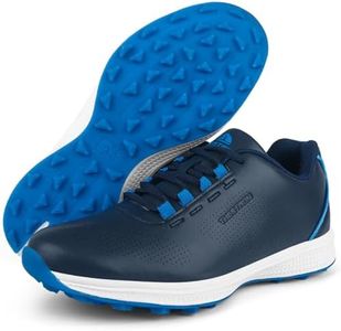 Zakey Golf Shoes Men Sipkeless Golf Wears for Male Golfers Sneakers Outdoor Walking Footwears (10.5,Blue)