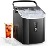 Joy Pebble Nugget Ice Maker, 10,000pcs/33lbs/Day, Portable Nugget Ice Maker Machine with Handle, Ice Makers Countertop Self-Cleaning, with Ice Scoop & Basket