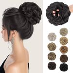 MORICA 1PCS Messy Hair Bun Hair Scrunchies Extension Curly Wavy Messy Synthetic Chignon for Women Updo Hairpiece(Color:2#)