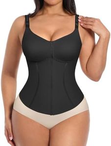 SHAPELLX Corset Tops for Women Waist Trainer Belly Fat Shapewear Tummy Control Waist Cincher Faja Body Shaper with Adjustable Straps Black